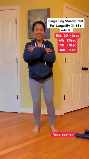 What is a Single Leg Stance? it’s an exercise that involves lifting and holding one foot off the floor while balancing the other leg. It is a great way to check your balance while improving overall stability. Research shows that an inability to hold the position for 10sec after 3attempts is associated with an 84% increase risk of death from any cause in older adults (twice as likely to die within the next 10years per newer research). Variations includes: hands on waist, sides, spread out or cros