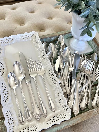 1847 Rogers Bros Silver Plate Silverplated 54 Piece Flatware Set Remembrance Pattern Service for 7 - International Silver TYCAALAK - Etsy