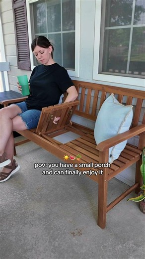 A Bench and a Table in One for Your Front Porch