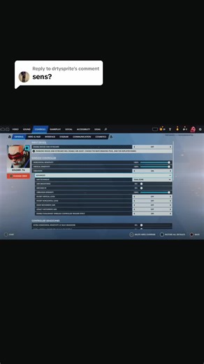Replying to @drtysprite OVERWATCH Soldier 76 settings console #overwatch #settings #controller #console #soldier76