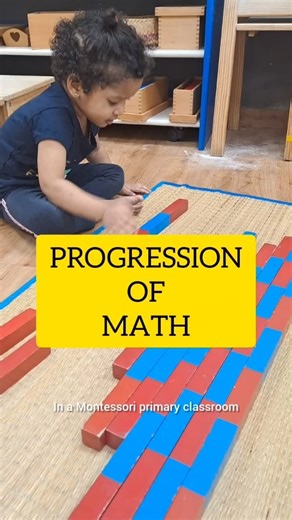 Ubuntumontessori on Instagram: "In a Montessori Primary classroom (ages 3–6), math isn't about memorizing facts on a worksheet; it’s a physical journey. Children move from concrete (holding a wooden rod) to abstract (solving equations in their heads). The curriculum follows a very specific "spiral" logic that builds deep mathematical intuition. 1. Introduction to Numbers (1–10) Before doing addition, children must understand what a quantity actually is. They use Number Rods to see that "5" is ph
