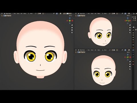 chibi head modeling and texturing in blender 3.6x