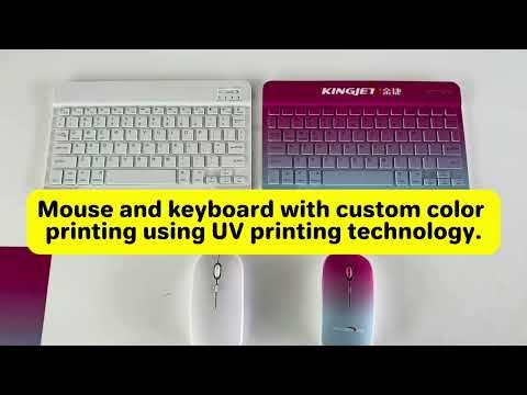 The personalized patterns on the curved mouse were printed using a 1212 UV printer