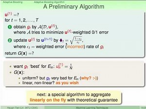 Adaptive Boosting :: Adaptive Boosting Algorithm @ Machine Learning Techniques (機器學習技法)