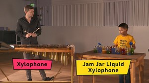 Using homemade instruments to make music