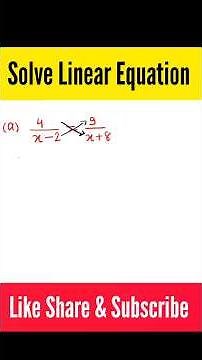 Solve Linear Equation Shortcut #mathsshorts #mathstricks