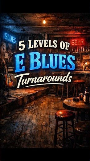5 Levels of E Blues Turnarounds (Beginner → Pro Guitar!) 🎸🔥 #guitar #blues #shorts