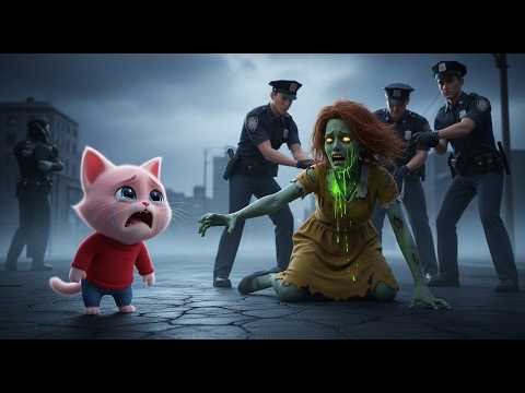 OMG 🧟‍♀️ Female Zombie Kidnaps Tiny Kittens 😿🚨 Police Save Them! | AI Cat Story