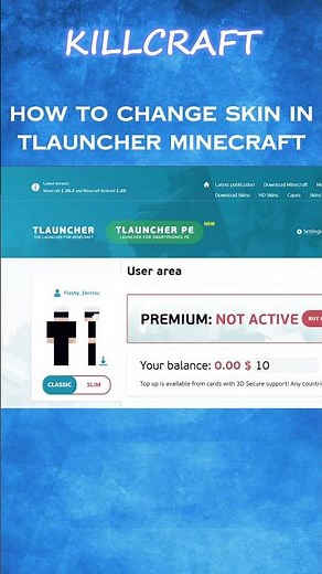 How to Change Skin In TLauncher Minecraft #minecraft #shorts #technoblade
