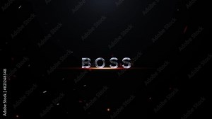 Boss Text Animation Video, Loop Animation Of Boss Cinematic Text Effects On Black Background, Boss Letter Logo Animation Video