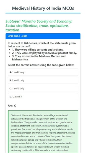 Maratha Society and Economy: Social stratification, trade, agriculture, taxation