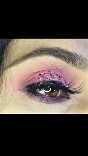 pink glitter eye makeup | step by step glam tutorial for beginners #softglamlook #youtubefeed