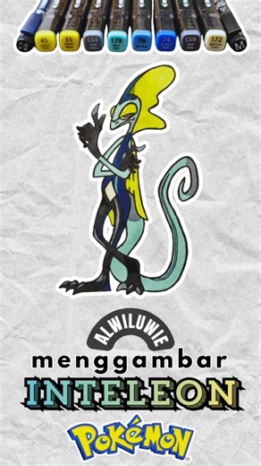 menggambar Inteleon Pokémon #shorts #drawing #youtubeshorts