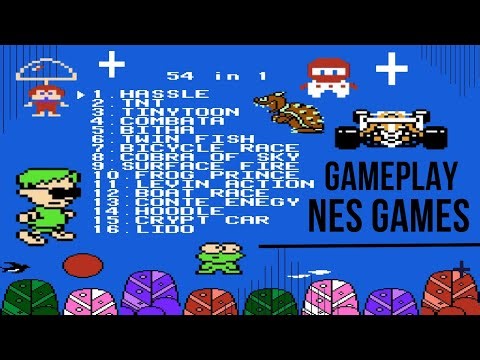 Famicom NES 54 in 1 Multi-Cart Gameplay Showcase