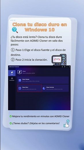 Cómo clonar tu disco duro en Windows 10 de forma fácil con AOMEI Cloner