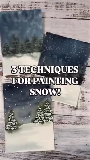 Emma Jane Lefebvre on Instagram: "3 different ways to create snowfall in you watercolour paintings (without using white paint)! Give them a try! Which one do you like best?"