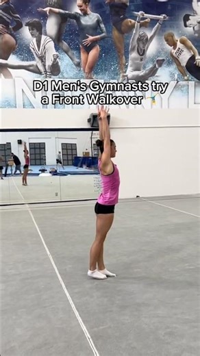gymnasts try a front walkover 🤯 #gymnastics #gymnast #challlenge