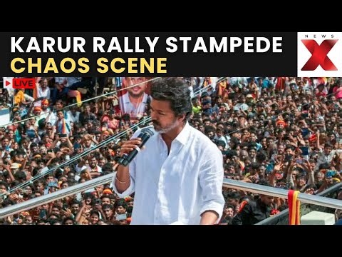 Karur Rally Stampede LIVE: Strewn Chappals Show Deadly Crowd Surge Killing 40 | NewsX