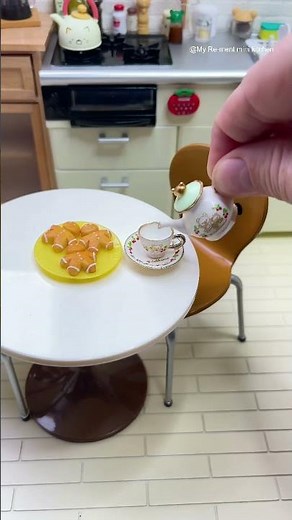 Tea time 🫖 in my Re-ment mini kitchen ❤️ #SHORTS