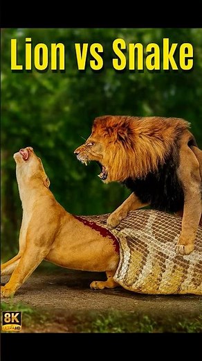 Lion vs Giant Python 🐍🦁 | Real Jungle Fight | Who Wins? #python #wildlife #lion #animals #shorts