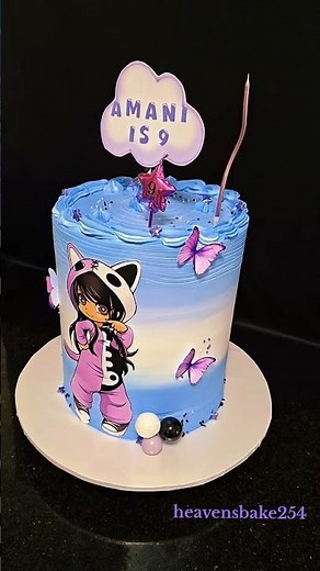 #aphmau theme cake for Amani💜🤍🖤