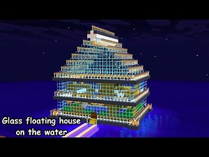 Building modern house in minecraft || Glass floating house on the water || RedstoneClass
