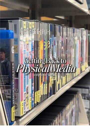going back to physical media doesn’t have to break the bank or take up space, especially when you use your local library💕this is great for when i want to watch a show/film but don’t want to OWN it. plus…it’s FREE!! #physicalmedia #nostalgia #dvd #dvdcollection #tvshows #library