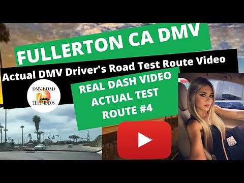 Fullerton CA DMV Driving Test Route #4 Cam Video Actual Behind Wheel Driver License Exam California
