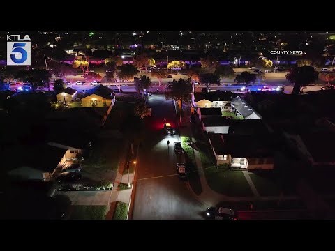 Drone footage shows scene of deadly officer-involved shooting in Fullerton