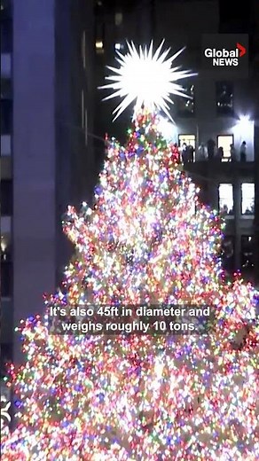 NYC’s iconic Rockefeller Christmas tree lit up for the holidays🎄