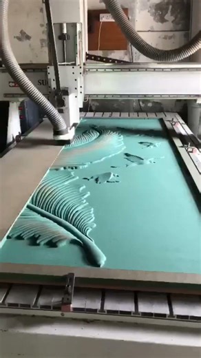 🔥 Amazing 3D CNC Foam Carving | Leaf Design Cutting Machine 😍#shortvideo