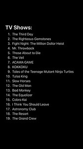 28K views · 1.1K reactions | TV Shows to watch list at end of Video #tv #tvshow #tvseries #series #show #shows #tvshows #watch #watchlist #WatchThis #fan #showtime #list #anime #animes #action #comedy #horror #mystery #like #share #follow | Rogers Review | Facebook