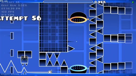 Conical Depression Level Attempts in Geometry Dash