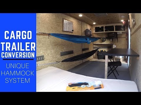 Cargo Trailer Camper Conversion with Hammock Sleeping