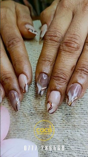 Brown Nail Art Design by COCO Nails Studio 💅✨ #Shorts #nails #diynails