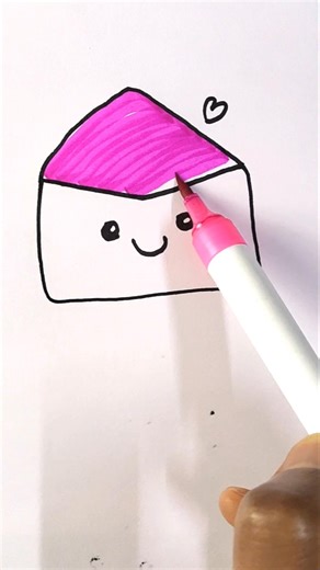 Cute open Envelope ✉️ drawing for kids | Love letter 💌 #shorts #ytshorts #drawing #art #kids