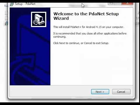 PDANET How to tether via usb wifi or data connection to pc free