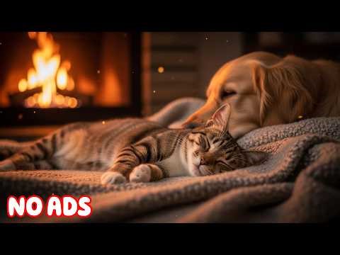 12 Hrs Purring Cat 🔥 Relaxing Cat Sounds with Fireplace for Calm Nights (No Ads) 💤💖