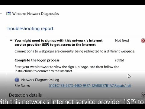 You might need to sign up with this network's Internet service provider (ISP) to get access to the..