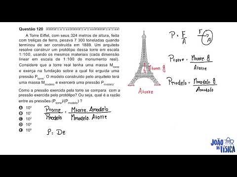 ENEM 2020 - Pressão - A Torre Eiffel, com seus 324 metros de altura, feita com treliças de ferro
