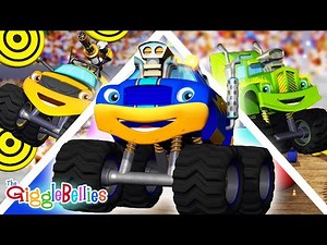 Monster Trucks Go To The Monster Jam | Learn Shapes, Colors and Numbers | GiggleBellies