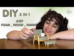 Easy Tutorial | Miniature ARMCHAIR & FOOTSTOOL |DIY Dollhouse Furniture Tutorial