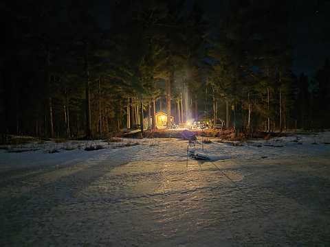 THE TENT. Spring/Winter Trip 2026. Lake ice crossing. Backwoods Cabin. Campfire Cooking.