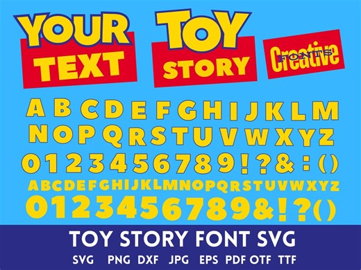Fonts Svgs,toy Story Alphabet,svg,toy Story Font Svg,toy Story Letters Numbers Punctuation SVG Png Otf Ttf Eps Jpg Digital Download Editable - Etsy
