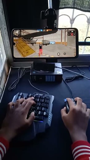 Pc❌ mini mobile setup 📲🖱️⌨️ Free Fire gaming Keyboard and mouse| mobile gameplay ✅ #mrgamefireff