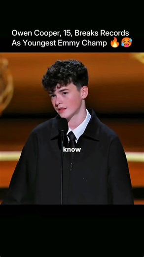 Owen Cooper just made HISTORY at the #Emmys2025! At only 15 years old, the Adolescence star became the youngest actor EVER to win an Emmy for Supporting Actor in a Limited Series. ⭐ In his emotional acceptance speech, Cooper shared how he never imagined starting out in drama classes would lead him here — standing on the Emmy stage in the US. 🇺🇸 From drama school to the red carpet, his journey is pure inspiration. ⭐🌟 | blackhatmotivation