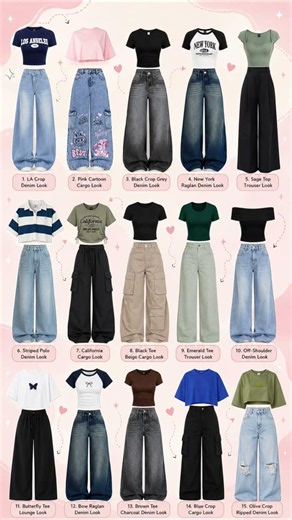 15 Trendy Crop Top Outfit Ideas | Cute Casual Denim, Cargo & Trouser Looks ✨ #shorts #ytshorts