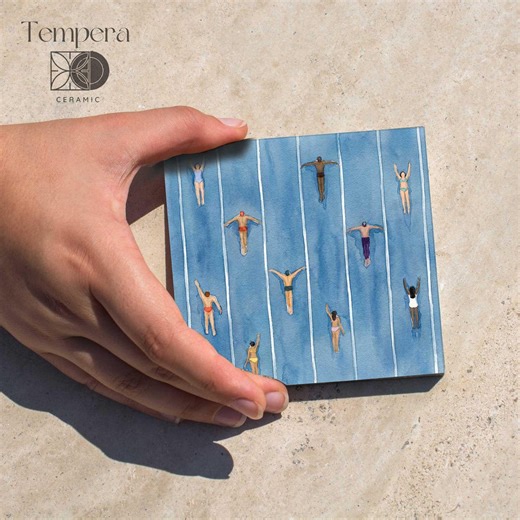 Modern Swimmers Pool Border Tile Ceramic Waterline Tile - Etsy