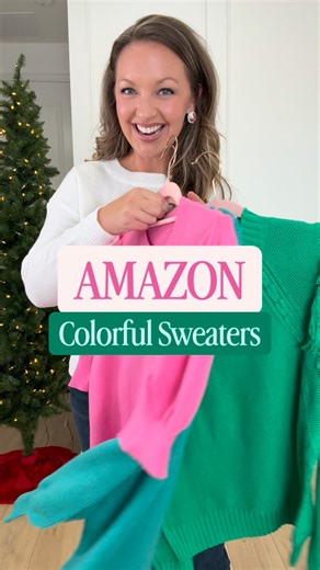 💕Amazon Colorful Sweaters that are festive and fun and perfect for the holiday season!! ⬇️Comment SHOP for a DM w/ 🔗! I am so in love with wearing bright colors in the fall and winter! These sweaters are so soft and cozy! I am 5’5” size 8/10 wearing Medium in all! #sweater #wintersweater #winteroutfit #feativesweater #christmassweater #colorful #amazonfashion #amazonsweater #merryandbright #christmasoutfit Amazon fashion , Amazon sweater , fall fashion, winter fashion, fun and festive sweater 
