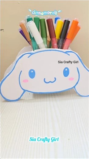 Cute Cinnamoroll Pen Holder DIY 💙 | Easy Desk Decor